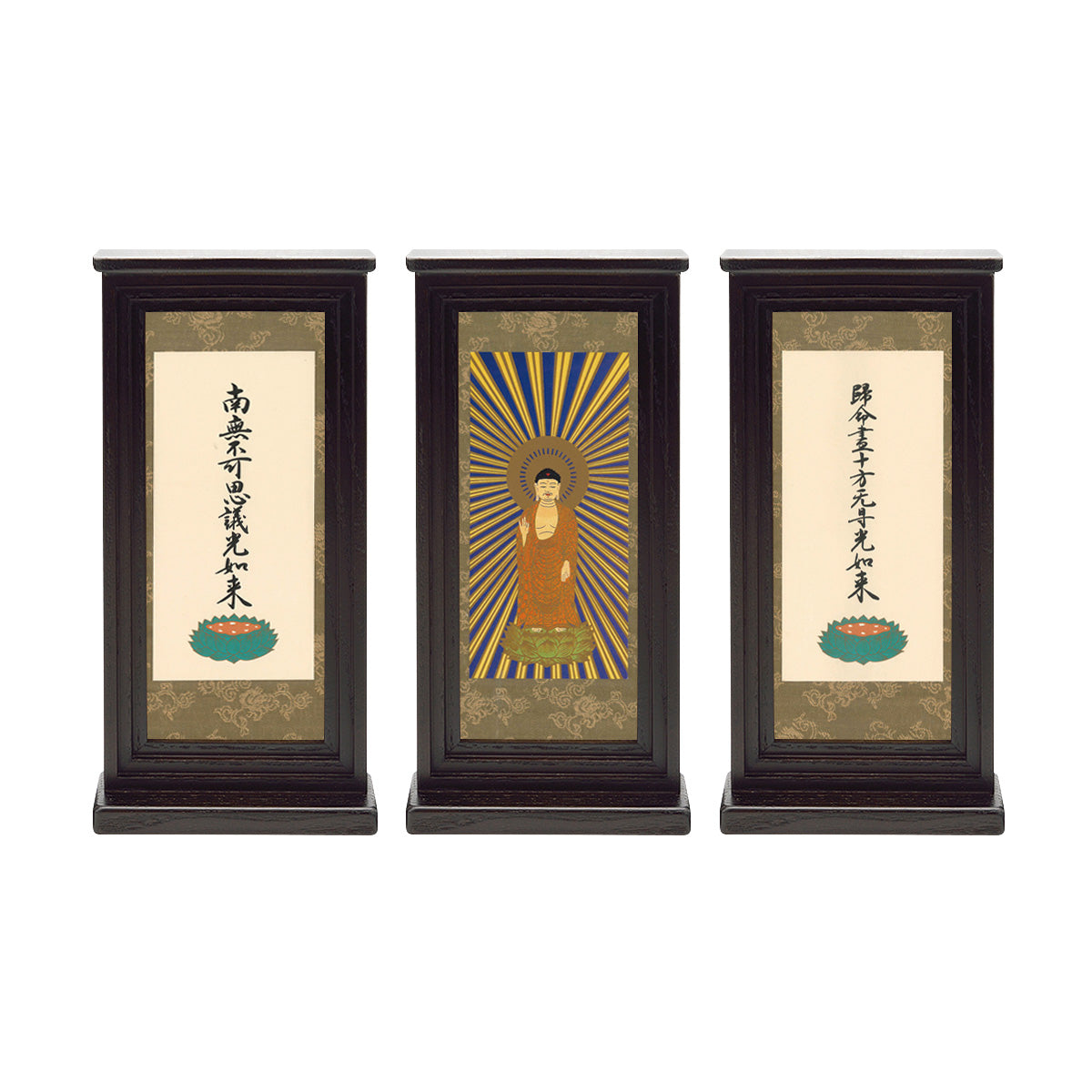 祈りセット(3幅セット) -黒丹色-/仏像/掛軸