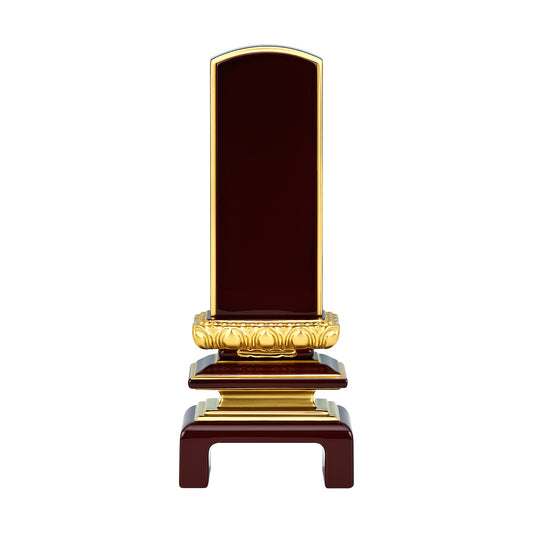 蓮付二重呂門 溜塗り/塗り位牌/伝統型位牌