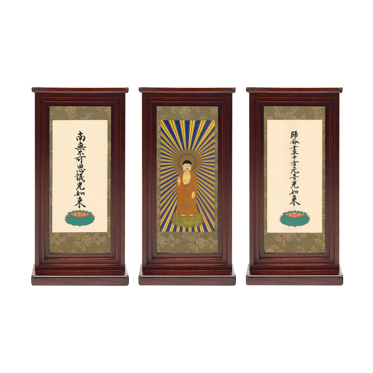 祈りセット(3幅セット) -紫丹色-/仏像/掛軸