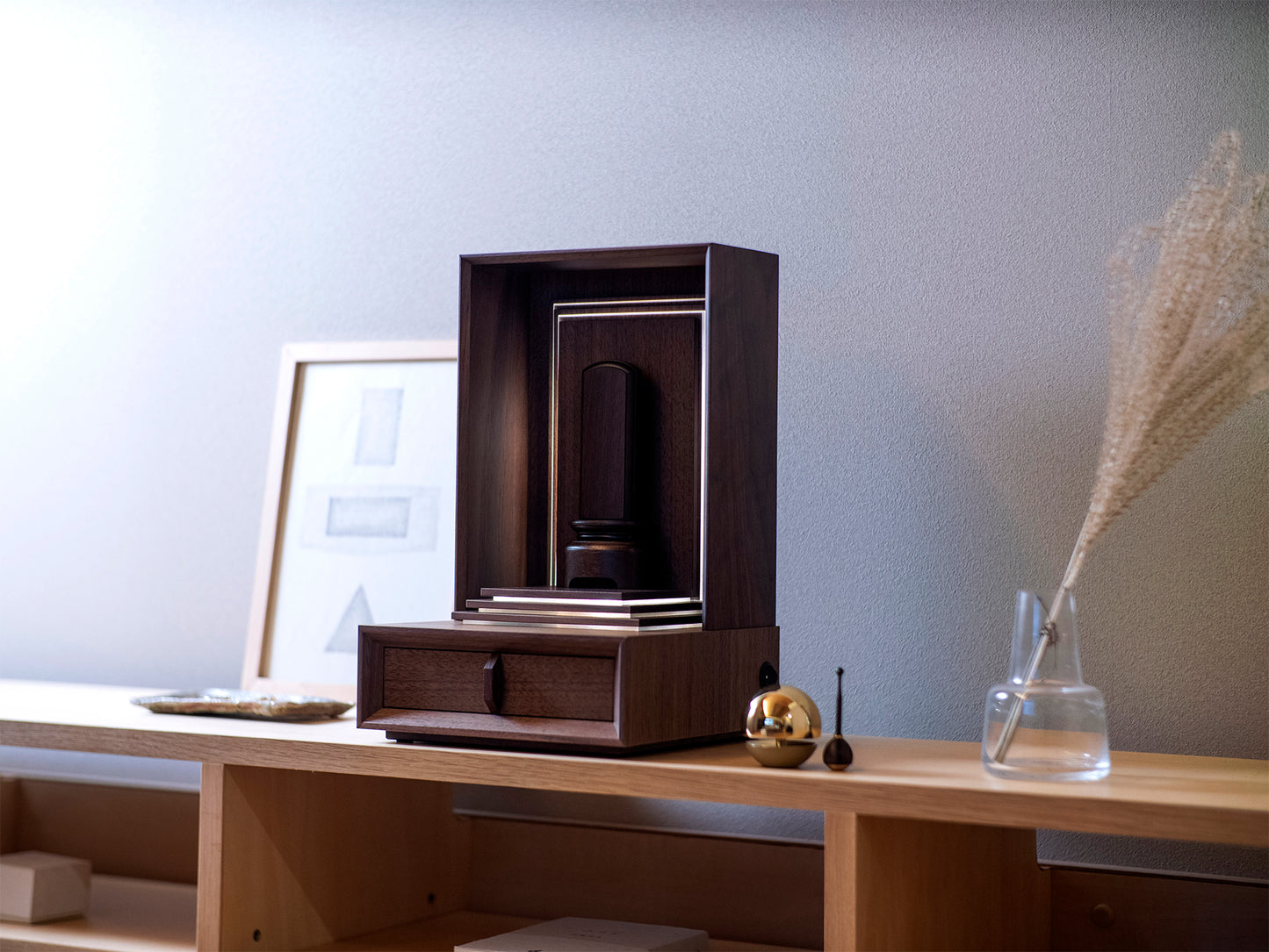 希 -のぞみ- ウォールナット/手元供養ステージ/ミニ仏壇